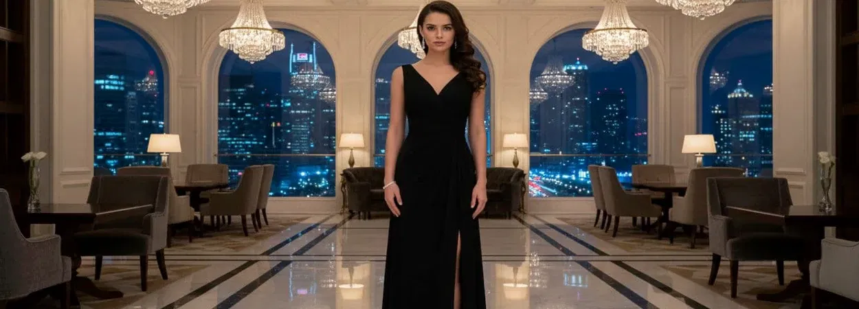 Black Dress Stands Escorts In Itc Royal Bengal Hotel Kolkata